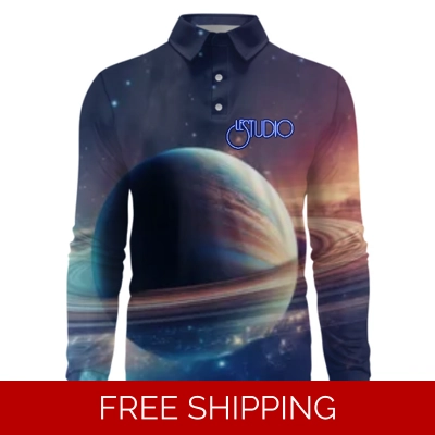 Le Studio Saturn 2A Custom 3D Long-Sleeved Polo Shirt